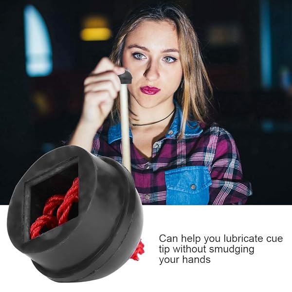 VGEBY 2Pcs No-Slip Pool Chalk Holder with Cord for Billiards & Snooker - Black Octagon Cue Tip Chalk Holder - Image 5