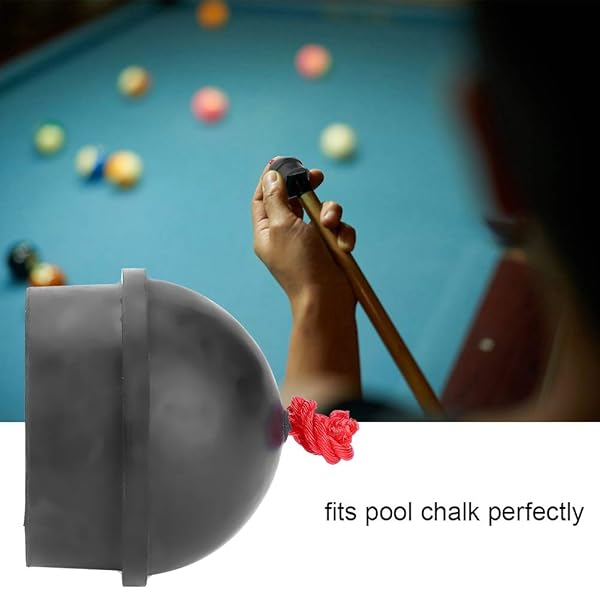 VGEBY 2Pcs No-Slip Pool Chalk Holder with Cord for Billiards & Snooker - Black Octagon Cue Tip Chalk Holder - Image 6