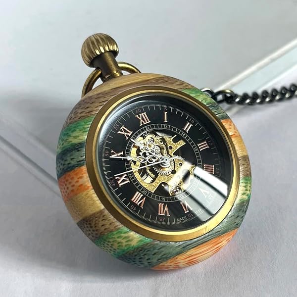 VIGOROSO Vintage Men's Pocket Watch Mechanical Manual Wind Up Chain Watch for Men and Women Perfect Gift for Dad and Mum - Image 9