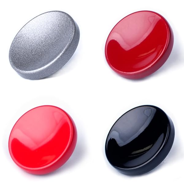 VKO Metal Soft Shutter Release Button 4 Pack - Black, Red, Dark Red, Gray 11mm for Smooth Camera Shooting