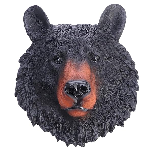 VOSAREA Animal Head Wall Art Resin Bear Head Sculpture for Indoor Study Room Decoration Mini Bust Wall Hanging Ornament - Image 2