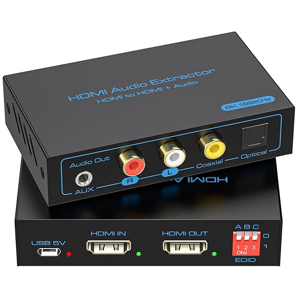VPFET 8K HDMI 2.1 Audio Extractor: 4K@120Hz Converter for PS4, PS5, Xbox - Supports DTS 5.1 & PCM Audio