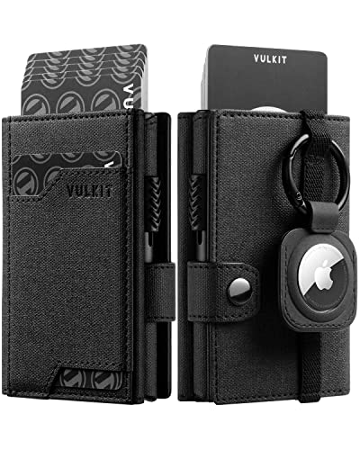 VULKIT Pop Up Card Wallet with AirTag Holder RFID Blocking Credit Card Holder for Men Grey - Image 2