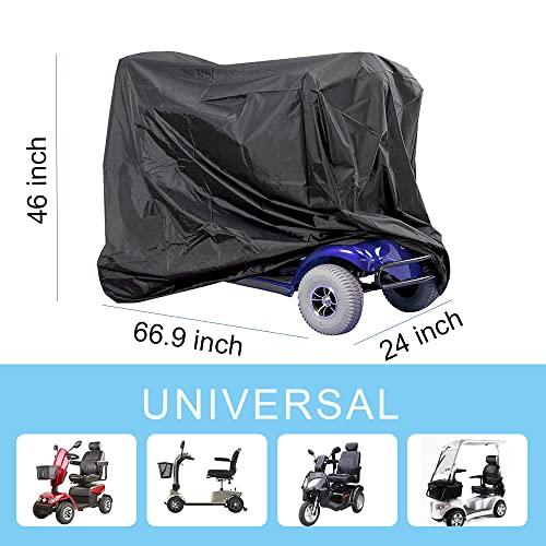 VVHOOY Heavy Duty Waterproof Mobility Scooter Cover All-Weather Outdoor Protector for Storage 66.9x24x46inch - Image 6