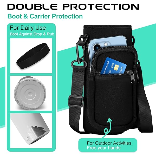 40oz Vacuum Insulated Water Bottle with Straw and Spout Lids Paracord Handle and Shoulder Carrier Bag Stainless Steel Thermo Hydro Flask - Image 7