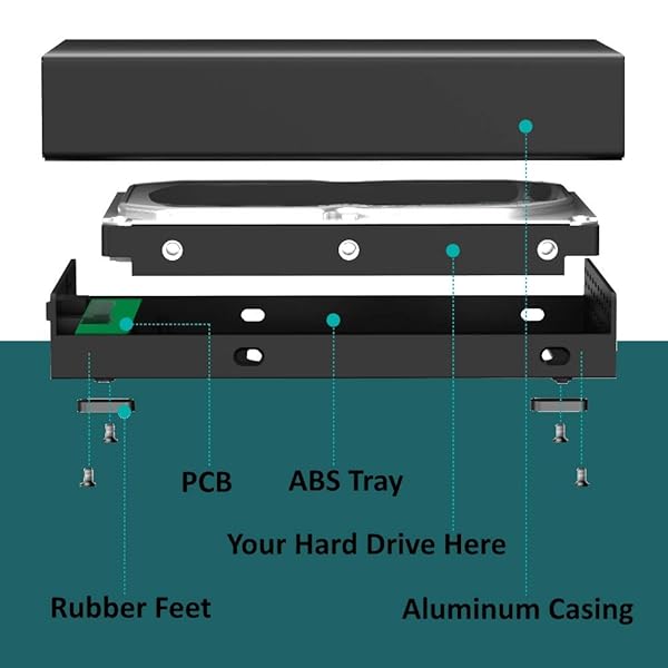 "Vantec NST-371C31-BK: USB 3.1 Gen 2 Type-C 3.5" HDD/SSD Enclosure with Aluminum Casing & Cables" - Image 8