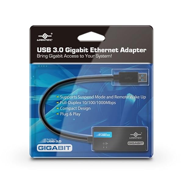 Vantec Vantec USB 3.0 Gigabit Ethernet Adapter (CB-U300GNA) - Fast, Reliable Networking Solution