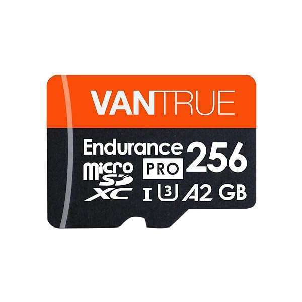 VANTRUE Vantrue 256GB microSDXC UHS-I U3 Card for 4K Dash Cams & Action Cameras - High Speed Transfer & Monitoring
