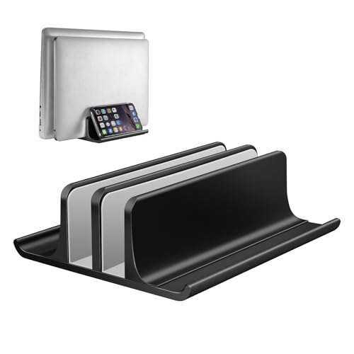 Vaydeer "Vaydeer Adjustable Vertical Laptop Stand - Dual Holder for MacBook, Chromebook, iPad & More (Up to 17.3") - Sleek Aluminum Design"