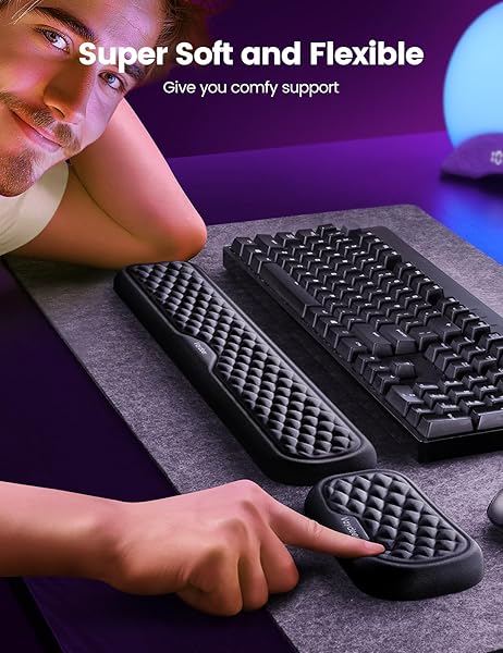 Vaydeer Ergonomic Wrist Rest for Keyboard and Mouse Soft Memory Foam Arm Cushion for Desk and Office Laptop Typing Support - Image 4