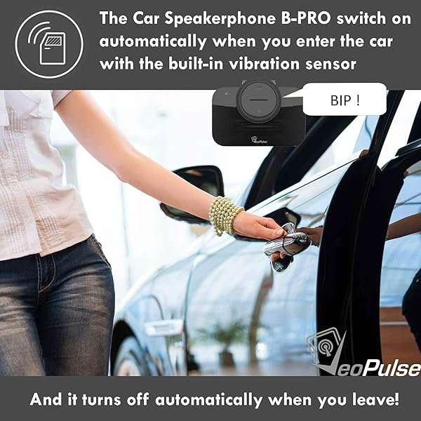 VeoPulse Car Speakerphone B-PRO 2B Hands-Free Kit with 6W Hi-Fi Speakers and Bluetooth Automatic Multipoint Connection - Image 4