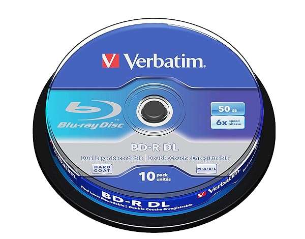 Verbatim Verbatim 43746 BD-R DL 50GB 6X - 10 Pack Spindle for High-Quality Data Storage