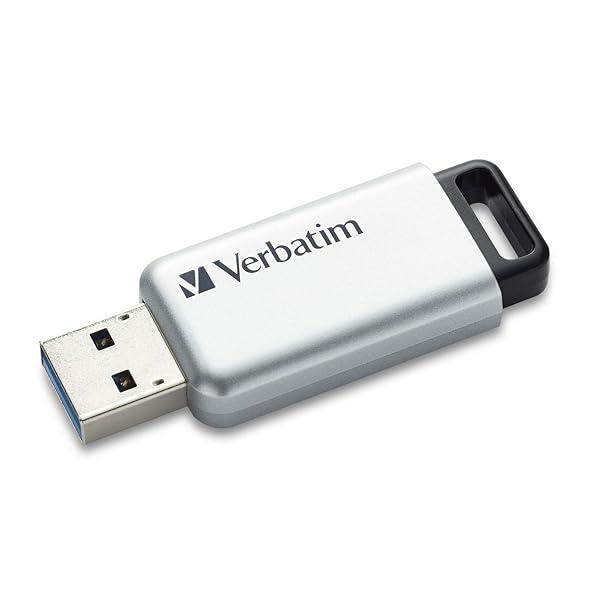 Verbatim 64GB Store'n' Go Secure Pro USB 3.0 Flash Drive - AES 256 Encryption, Silver