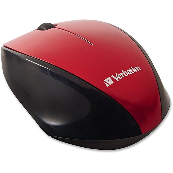 Verbatim Verbatim Wireless Multi-Trac Mouse - Ergonomic 2.4GHz Blue LED Portable Mouse for Mac & Windows - Red Color