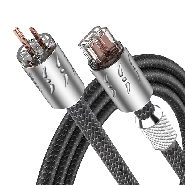 Viborg Viborg 20A Hi-end Power Cord 6.6FT 2x9AWG HiFi Audiophile Power Cable with Pure Copper Plug and IEC C19 Connector