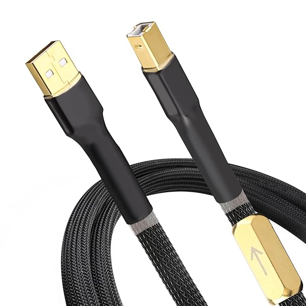 Viborg HiFi USB Cable 4N OFC USB2.0 A-Male to B-Male Digital Audio DAC Professional Cord 1.6FT 0.5M