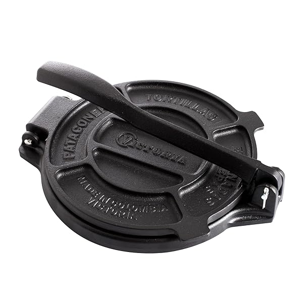 Victoria Victoria Cast Iron Tortilla & Roti Maker - 6.5 Inch Press Made in Colombia, Durable & Versatile