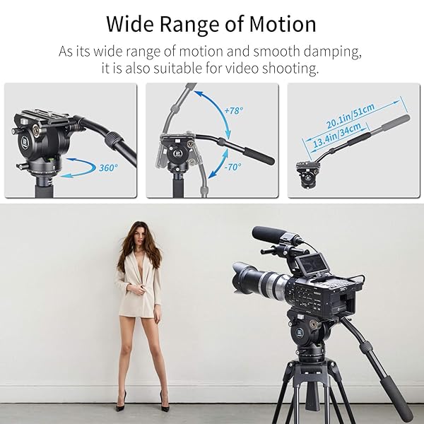 INNOREL H90 Video Fluid Head Tripod All Metal Panoramic Head for DSLR Cameras and Camcorders Max Load 33lbs 15kg - Image 6