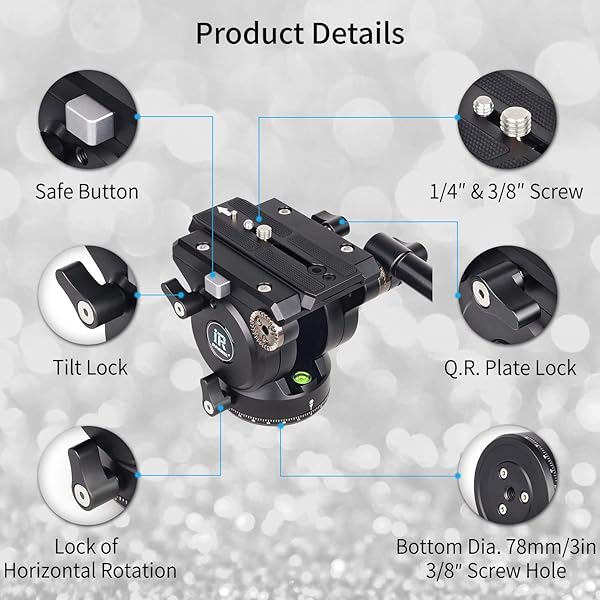 INNOREL H90 Video Fluid Head Tripod All Metal Panoramic Head for DSLR Cameras and Camcorders Max Load 33lbs 15kg - Image 8