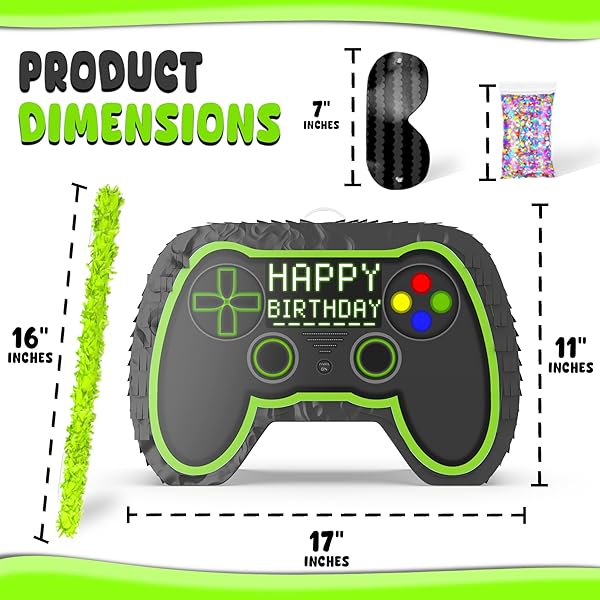 Video Gaming Pinata Controller Set for Gamer Birthday Decorations and Level Up Party Supplies Perfect for Boys - Image 4