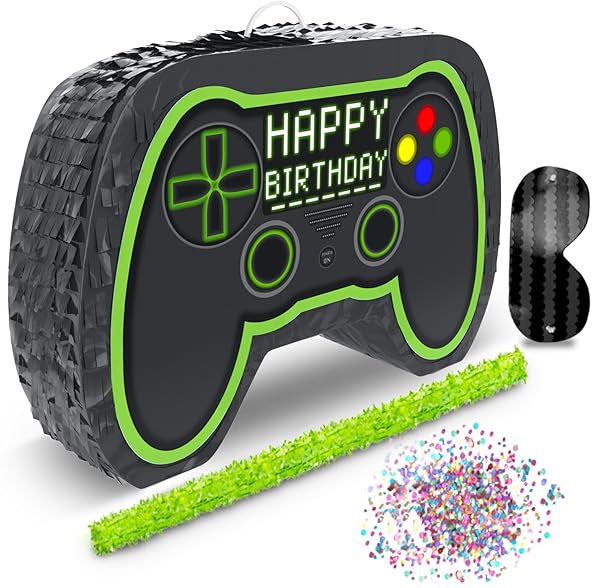 Video Gaming Pinata Controller Set for Gamer Birthday Decorations and Level Up Party Supplies Perfect for Boys - Image 3
