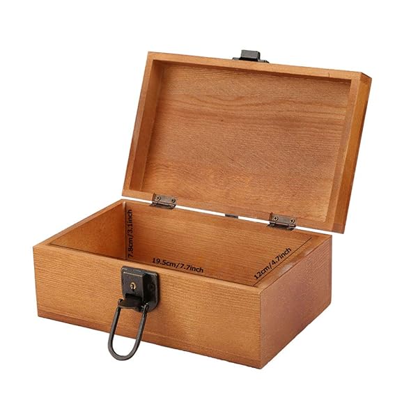 Vintage Wooden Treasure Boxes with Lock & Key | Stylish Jewelry Storage & Home Decor - Image 5