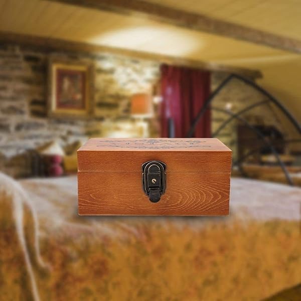 Vintage Wooden Treasure Boxes with Lock & Key | Stylish Jewelry Storage & Home Decor - Image 8