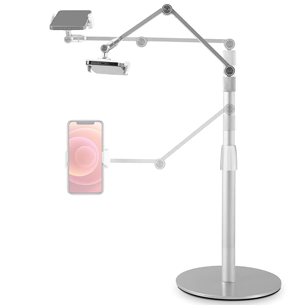 Viozon Adjustable Tablet Phone Overhead Stand for 3.5-11 Inch Devices Aluminum Desktop Holder for iPhone iPad Pro Air Mini Samsung Nexus