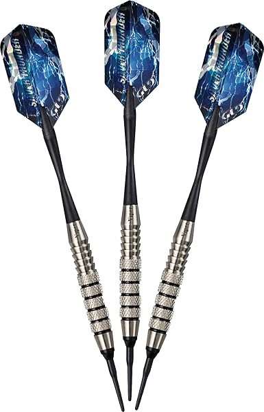 Viper Silver Thunder Soft Tip Darts by GLD Products - 18g Unisex with 5 Knurled Bands, Black Finish - Image 2
