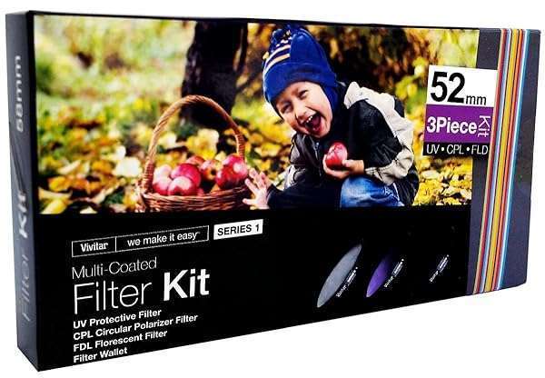 Vivitar 3 Pc Filter Kit 52MM: UV, CPL & FDL Filters for Stunning Photography - Image 3