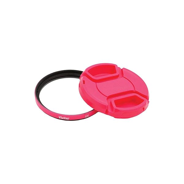Vivitar 58mm UV Filter & Pink Snap-On Lens Cap: Enhance Your Photography - Image 2