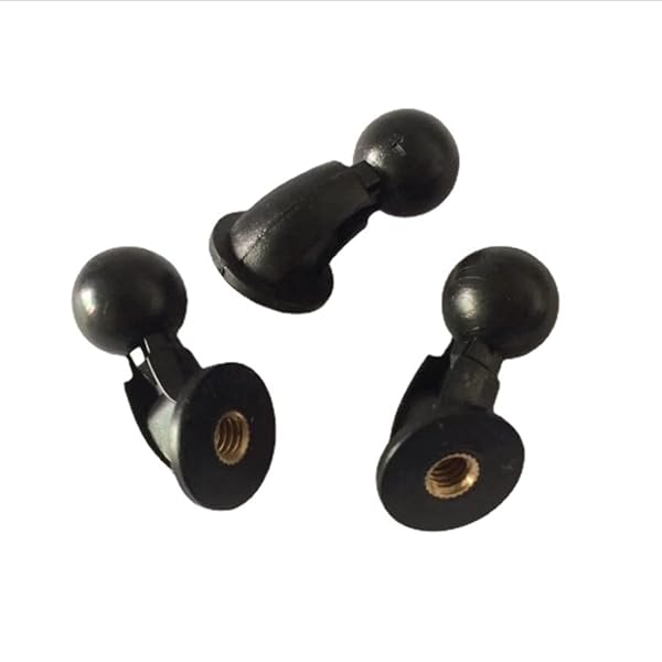 VizGiz VizGiz 2 Pack Ball Mount Adapter 1/4 inch to 17mm for Tripod Selfie Grip Stand Phone Tablet Clip Cradle Clamp Holder Black