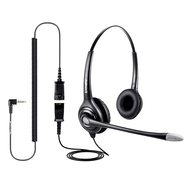 VoiceJoy HD261 Noise Cancelling Headset with Microphone for Call Center Office Skype Business Meetings and Online Courses