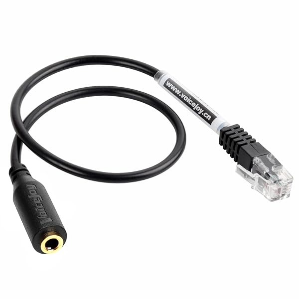VoiceJoy 3.5mm to RJ9/RJ10 Adapter for Cisco 7940, 7970, 7960, 6900, 8900 Series Headsets