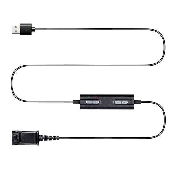 VoiceJoy VoiceJoy QD to USB Adapter Cable for Plantronics Headsets - Volume Control & Mute for Mic/Speaker