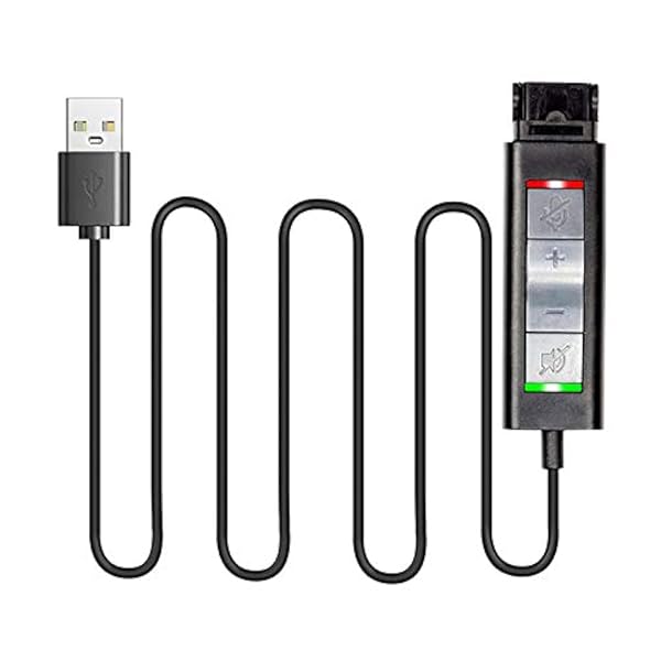 VoiceJoy U20 QD to USB Adapter with Mute Control for Plantronics Headsets - Compatible with Laptops & VOIP