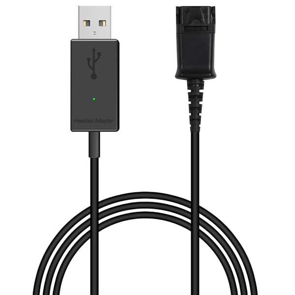 VoiceJoy USB Adapter for Plantronics QD Headsets - Connect to PC, Laptop & Softphones Easily