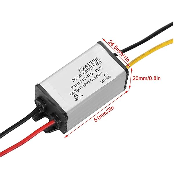Akozon GYVRM K241205 Power Supply Converter 24V to 12V High Efficiency 5A Buck Adjustable Voltage Regulator USB Charging Module - Image 7