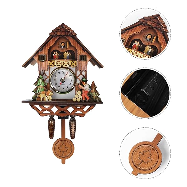 Vosarea Wooden Cuckoo Wall Clock - Antique Pendulum Decor for Kids & Bedroom - Image 10