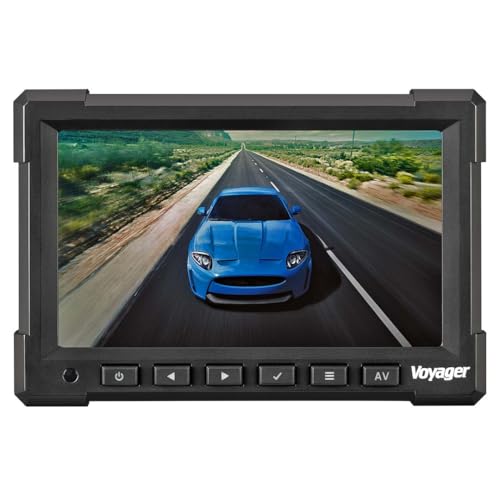 Voyager VOM718 7 Inch LCD Color Backup Monitor with 3 Camera Inputs for Vehicles NTSC PAL Compatible 12V to 24V - Image 2