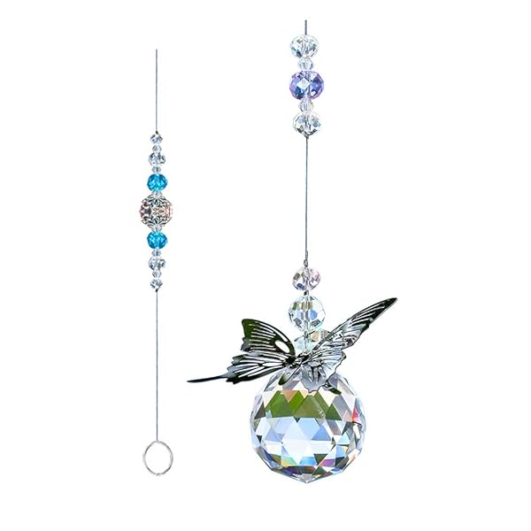 WEISIPU Crystal Butterfly Suncatchers - Elegant Hanging Decorations for Home, Office & Garden