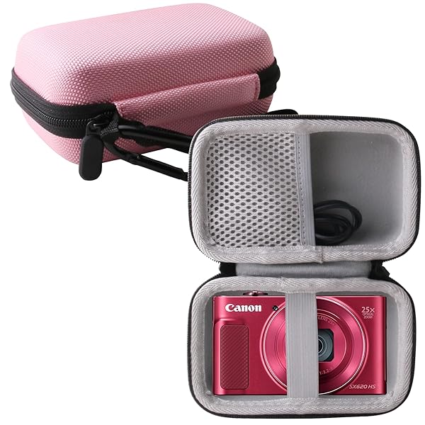 WERJIA Pink Hard Carrying Case for Canon PowerShot SX720, SX620, G7X Mark III & II - Durable Storage Solution