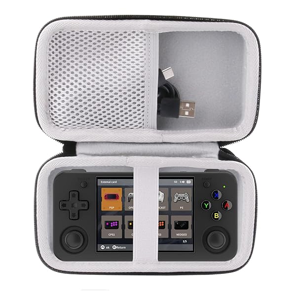 WERJIA Hard Carrying Case for RG350M RG350P RG350 Handheld Retro Game Storage Black