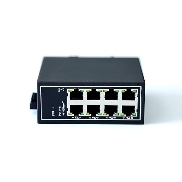 WIWAV WDH-8ET-DC 10/100Mbps Unmanaged 8-Port Industrial Ethernet Switch for DIN Rail or Wall Mount in Extreme Temperatures - Image 4