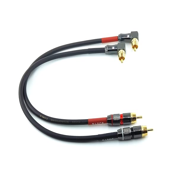 WJSTN-055 90 Degree Right Angle RCA Subwoofer Cable Audio Cable RCA Male to Male Audio Video Cord for Subwoofer, HDTV, Amplifiers,Home Theater,Hi-Fi - Image 4