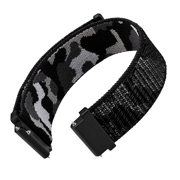 WOCCI 16mm Adjustable Nylon Watch Band, Quick Release Sport Loop Strap (City Camo)