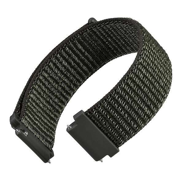 WOCCI 18mm Adjustable Nylon Watch Band - Quick Release Sport Loop Strap in Army Green