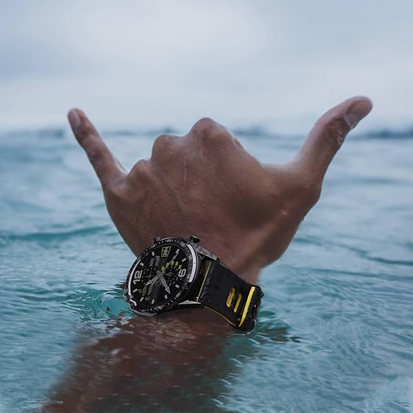 WOCCI 20mm Bicolor Watch Band, Silicone Rubber, Quick Release Replacement Strap for Men and Women, Black Stainless Steel Buckle (Black-Yellow) - Image 6