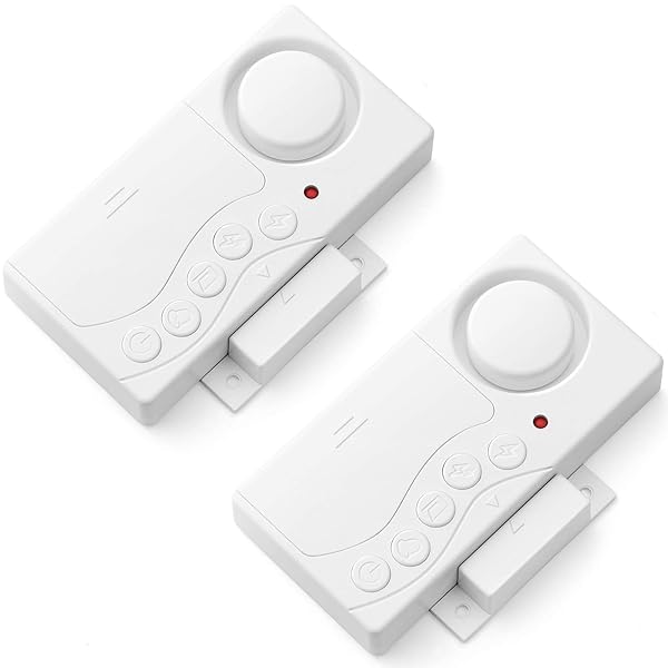 WSDCAM Wireless Fridge Alarm 4 in 1 Door Sensor Chime Adjustable Delay Loud 108dB 2 Pack for Home Safety