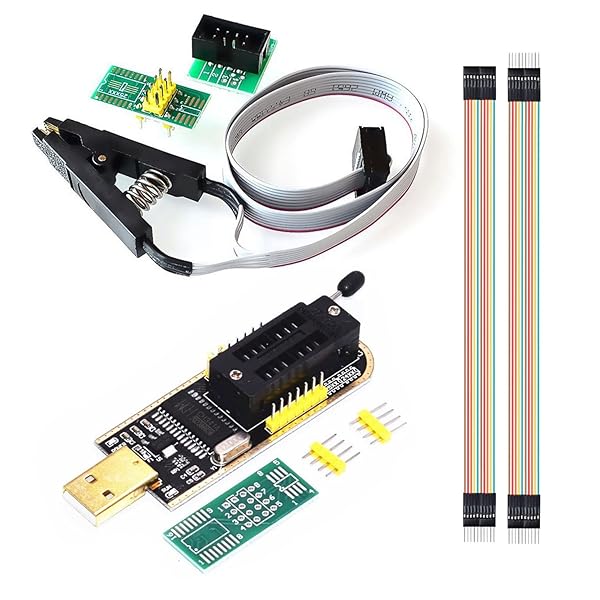 WWZMDIB CH341A EEPROM BIOS Programmer SPI I2C + SOIC8 SOP8 Clip + SOP8 SOP16 Conversion Plate for 24 25 Series Flash